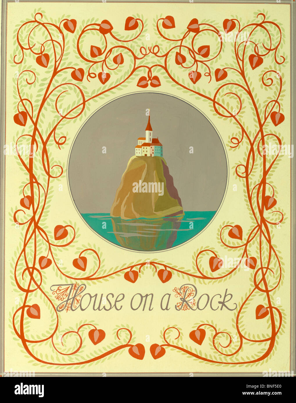 House On a Rock by Roberto Tapelloni, 20th Century Stock Photo