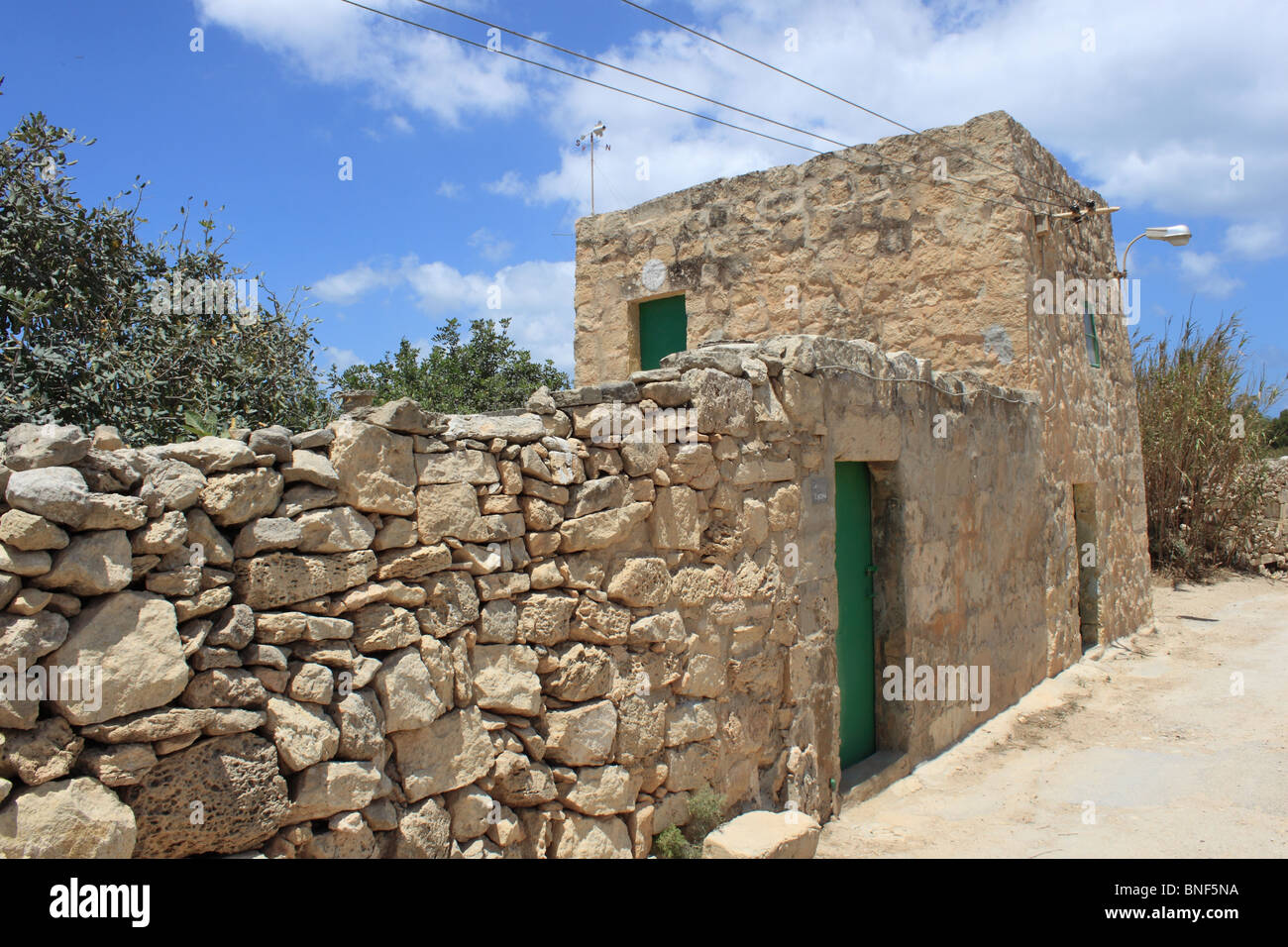 Typical Maltese farm building in Ghallis near Buġibba, Salina Bay, St