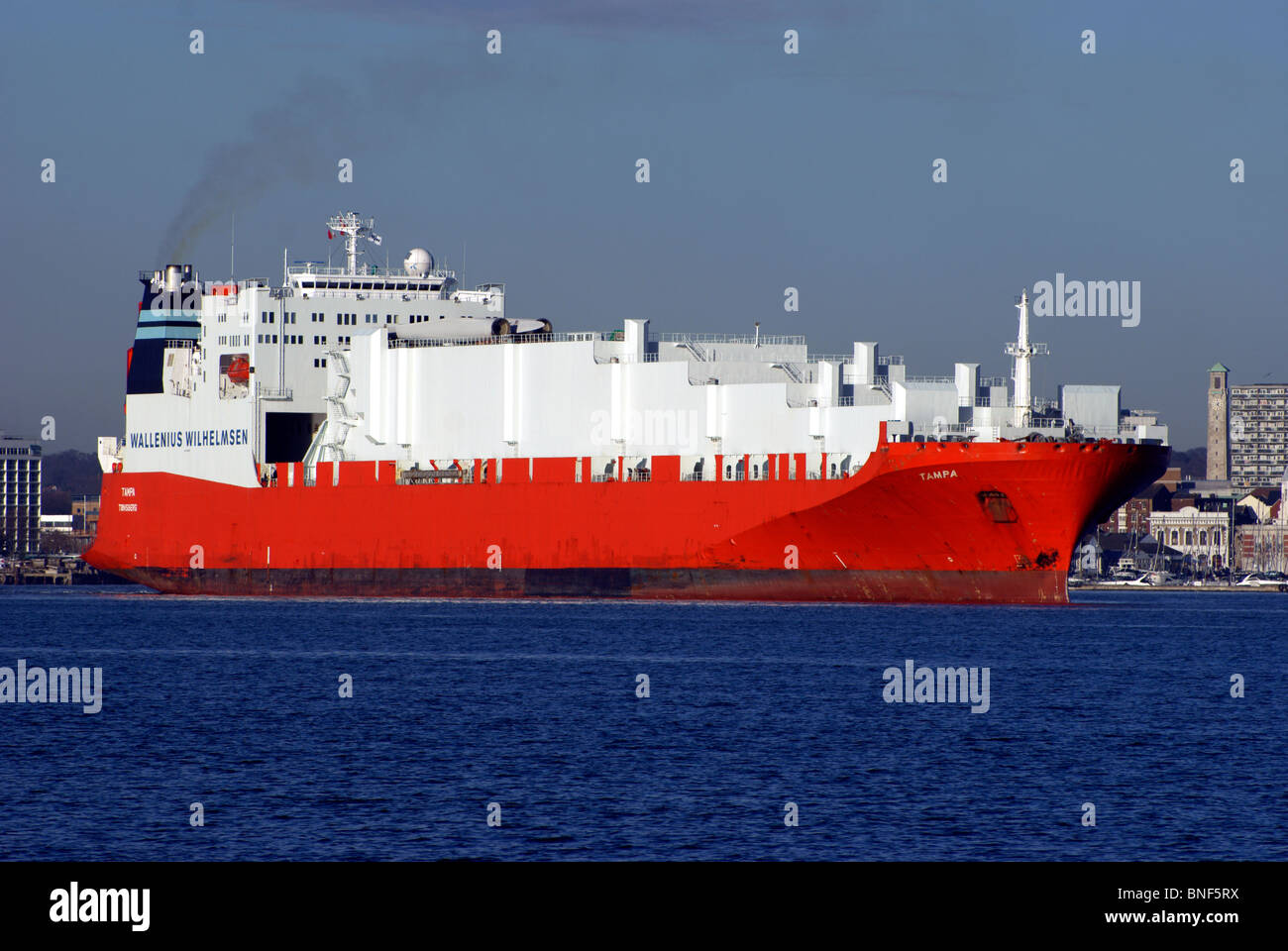 TAMPA, TANSBERG, ROLL ON ROLL OFF CONTAINER SHIP LEAVING SOUTHAMPTON