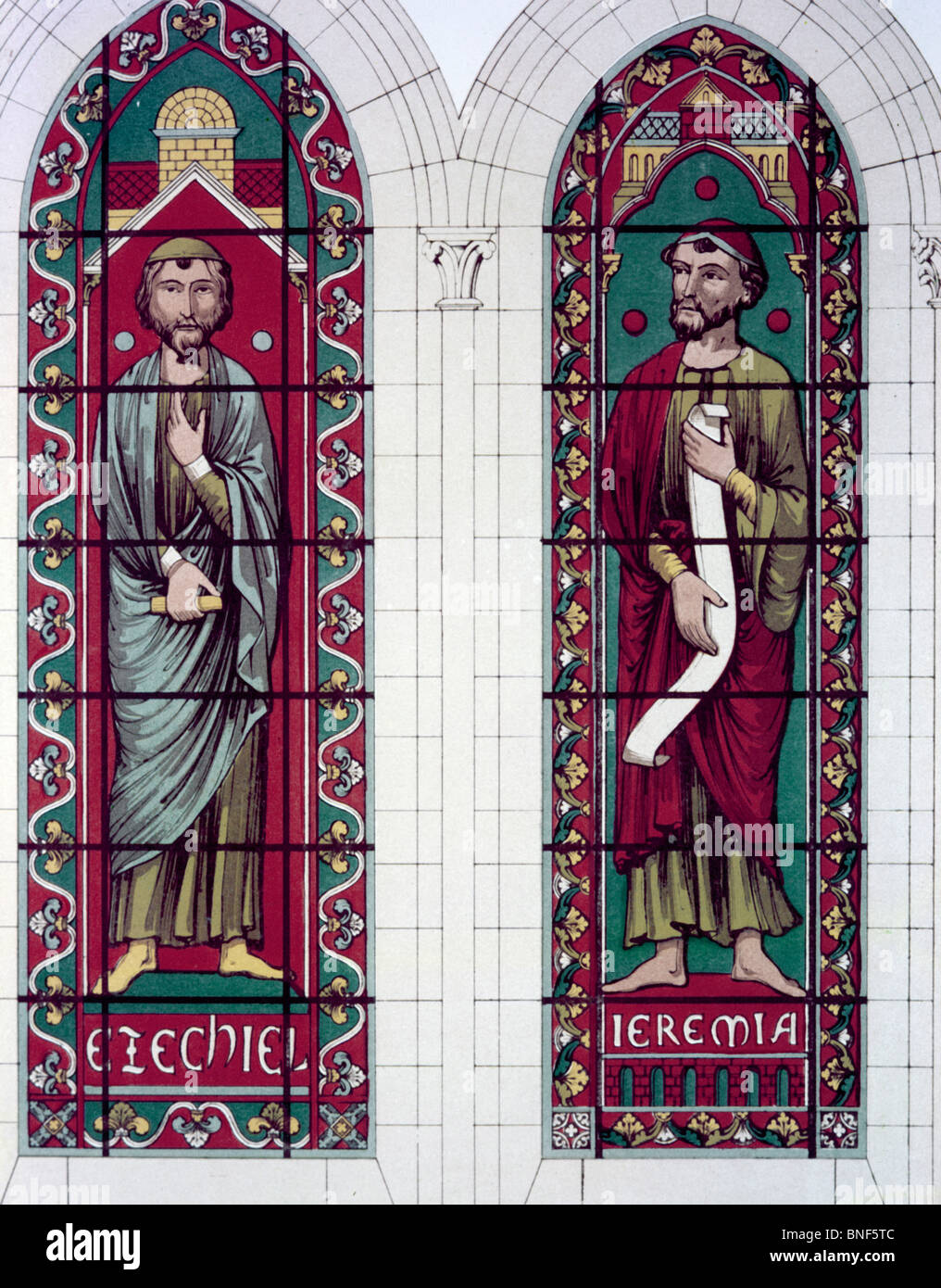 Prophets, The Ezekiel And Jeremiah, Stained Glass Stock Photo Alamy