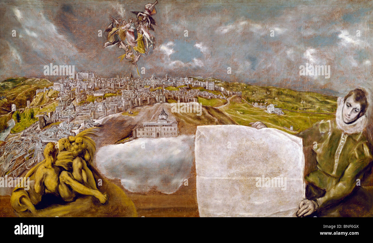 View of Toledo, by El Greco, oil on canvas, 1595, 1541-1614, USA, New ...