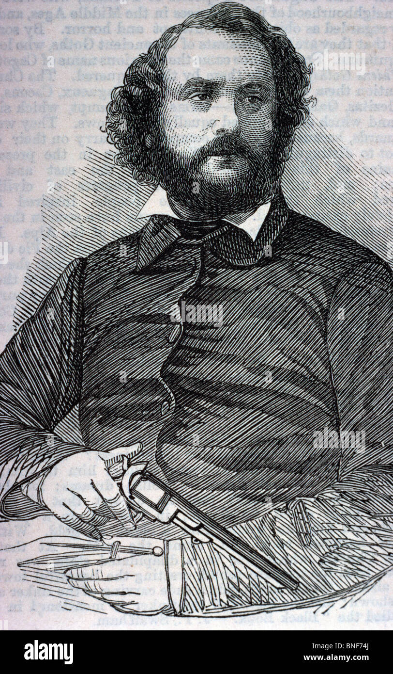 Samuel Colt, Inventor of the Revolving Breech Pistol Stock Photo