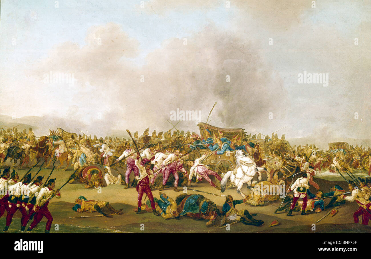 Battle of Leipzig by Friedrich Hoch, (1751-1812 ) Stock Photo