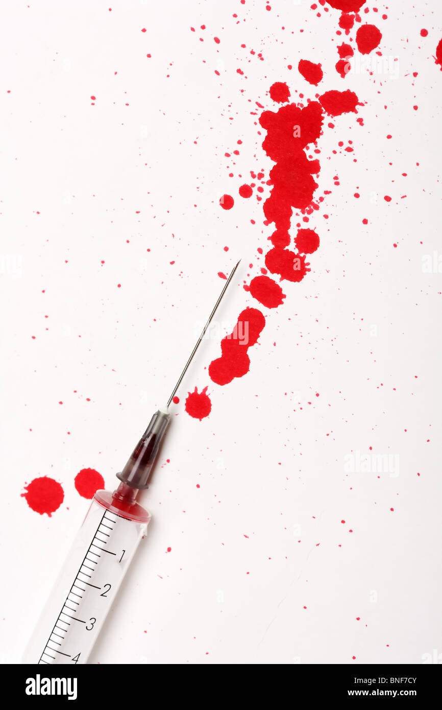 Blood with syringe Stock Photo Alamy
