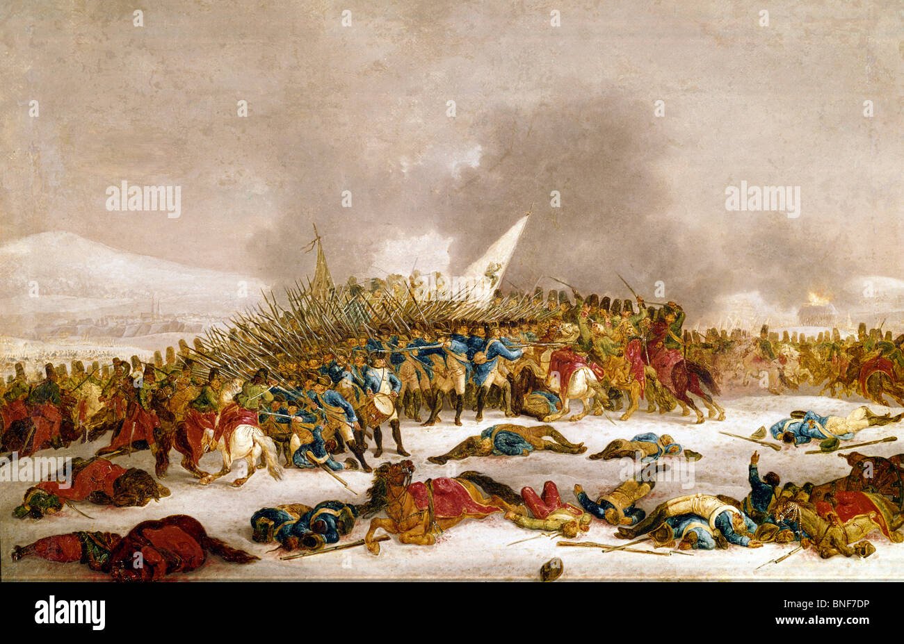 Battle of Leipzig by Friedrich Hoch, (1751-1812 ) Stock Photo