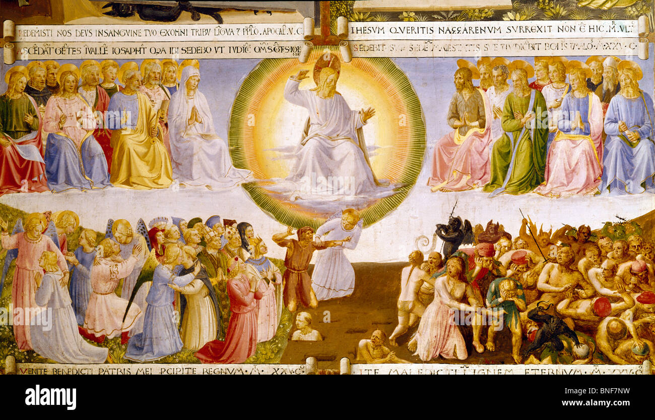 Italy, Florence, Museo di San Marco, The Last Judgment by Fra Angelico, circa 1450-52 Stock Photo