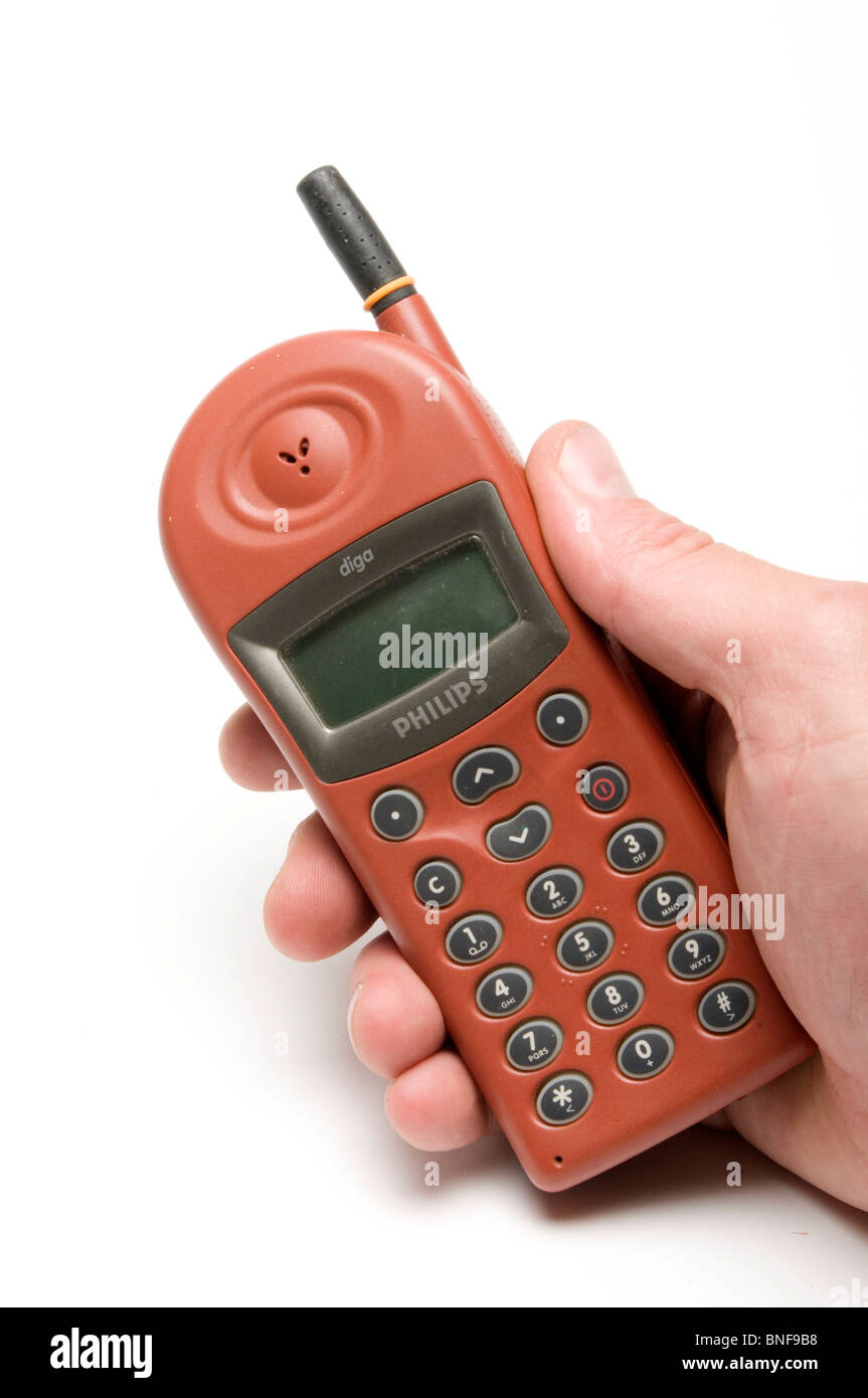 old mobile phone phones cell cellphones cellphone retro fashion fashioned  style design style Stock Photo - Alamy