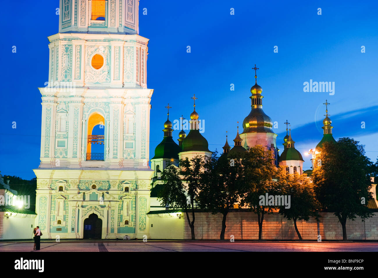 St Sophias Cathedral, with baroque style domes and bell tower, Unesco World Heritage Site 1990 Kiev, Ukraine, Eastern Stock Photo