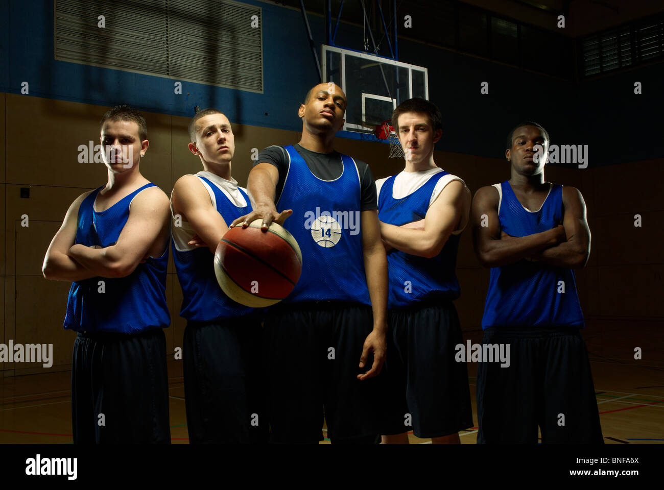 Basketball team posing Stock Photo
