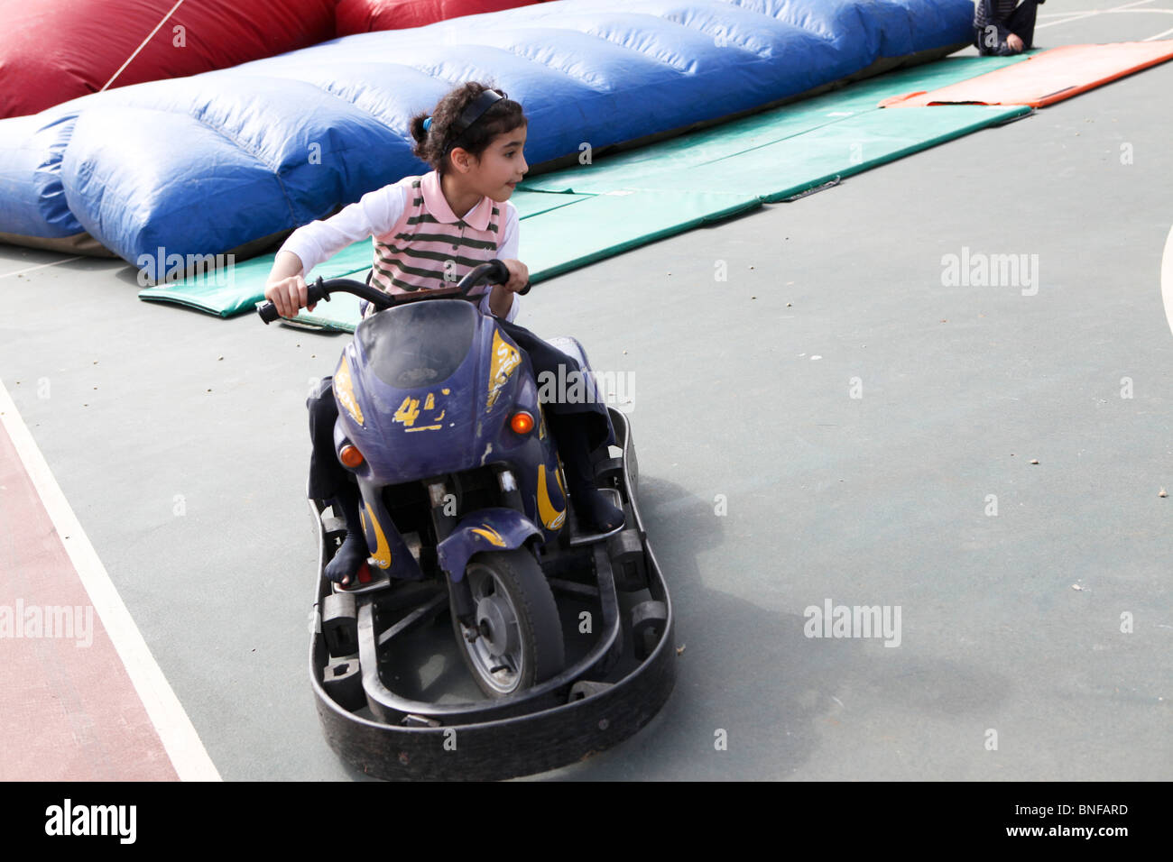 Child on a Bumper car Stock Photo