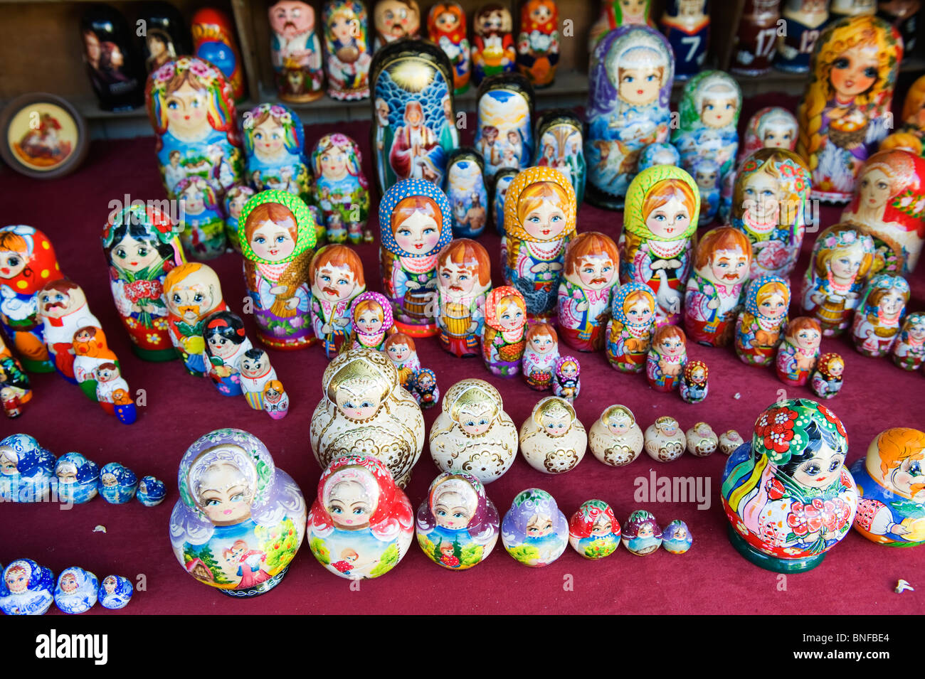 Russian doll souvenirs for sale on Andrews Decent, Kiev, Ukraine