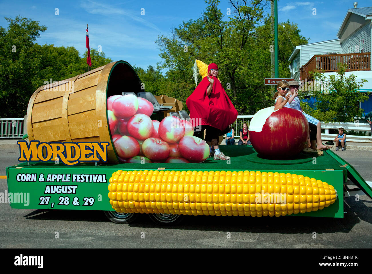 The Morden Corn and Apple Festival parade float in the Carmen, Manitoba