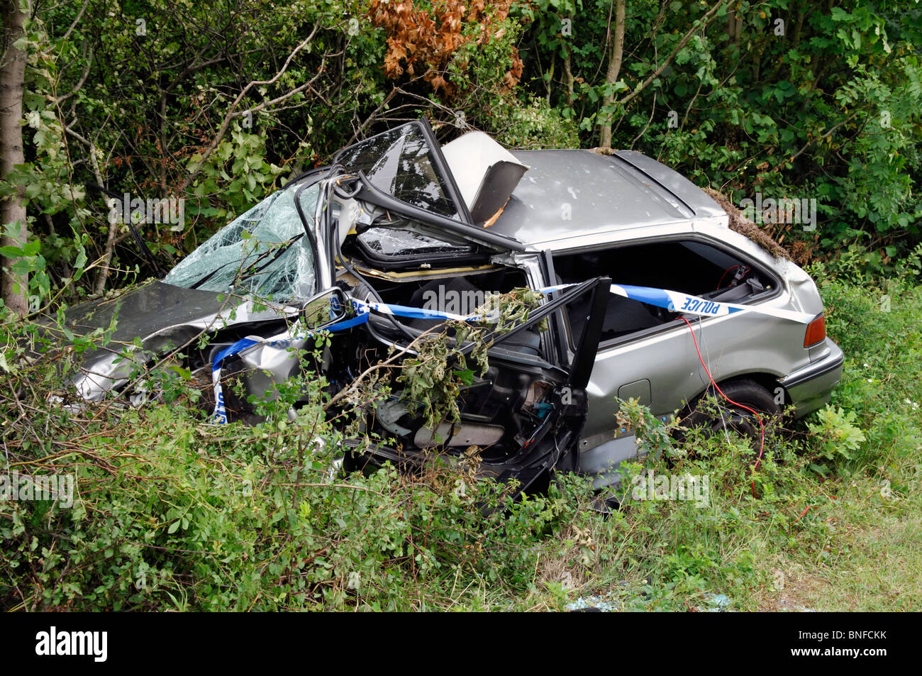 crashed Honda Civic Stock Photo - Alamy