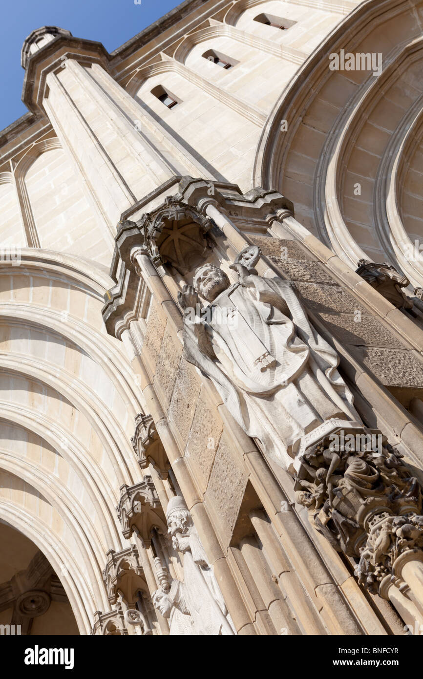 A carving on the new cathedral in Vitoria-Gasteiz Stock Photo