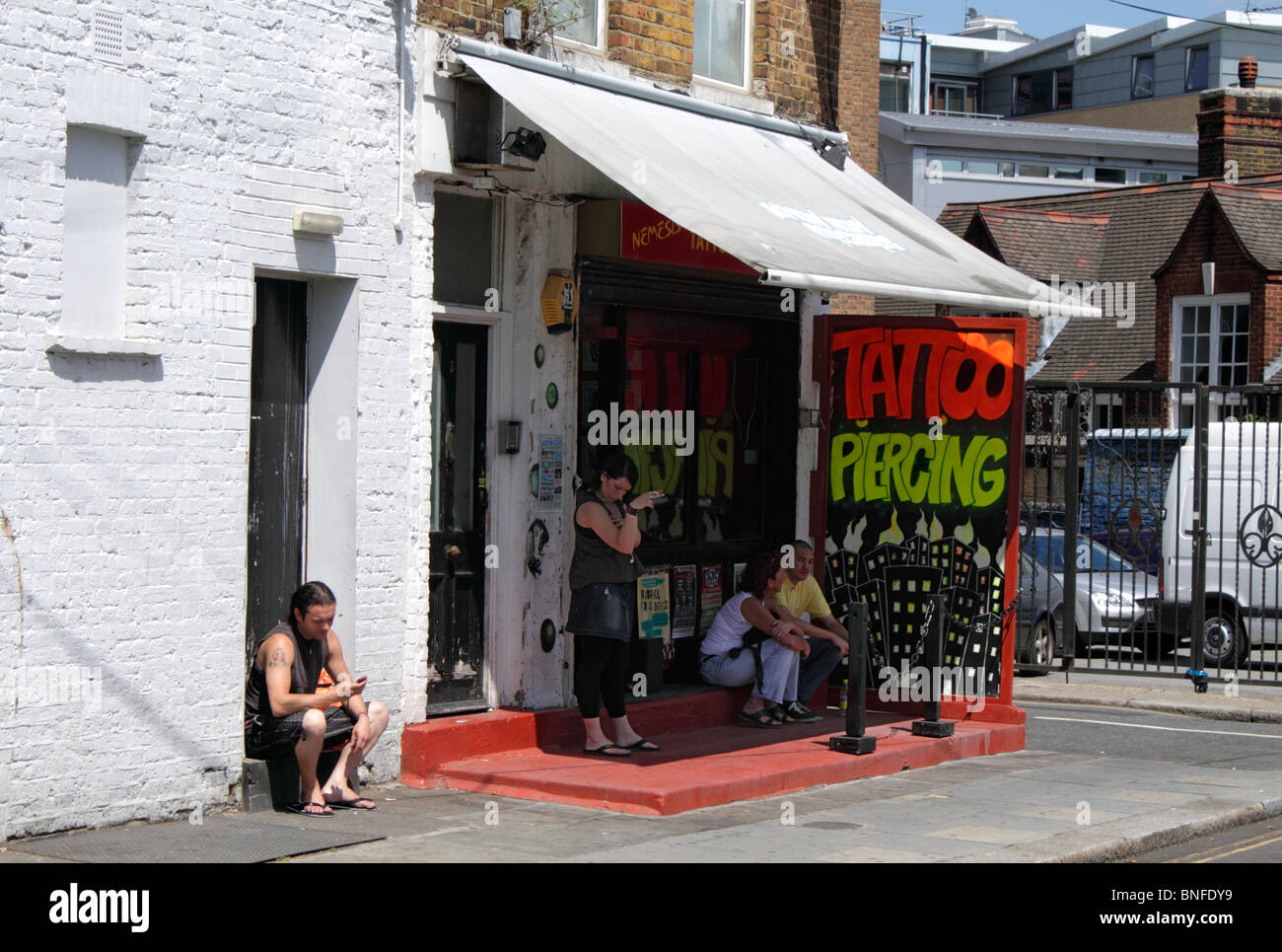 Tattoo and Piercing studio Camden Town London July 2010 Stock Photo Alamy