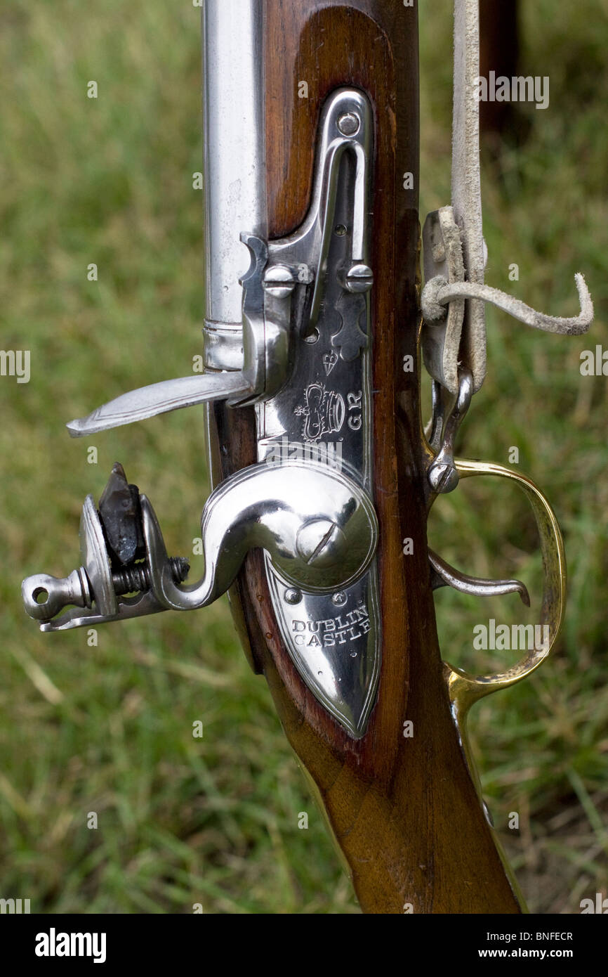 A Flint Lock Rifle at a Reenactment in Northampton Stock Photo