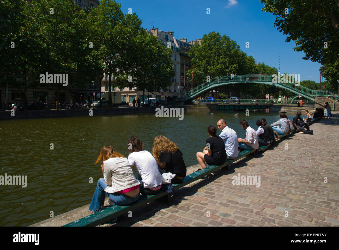 Canal St Martin Paris France Europe Stock Photo