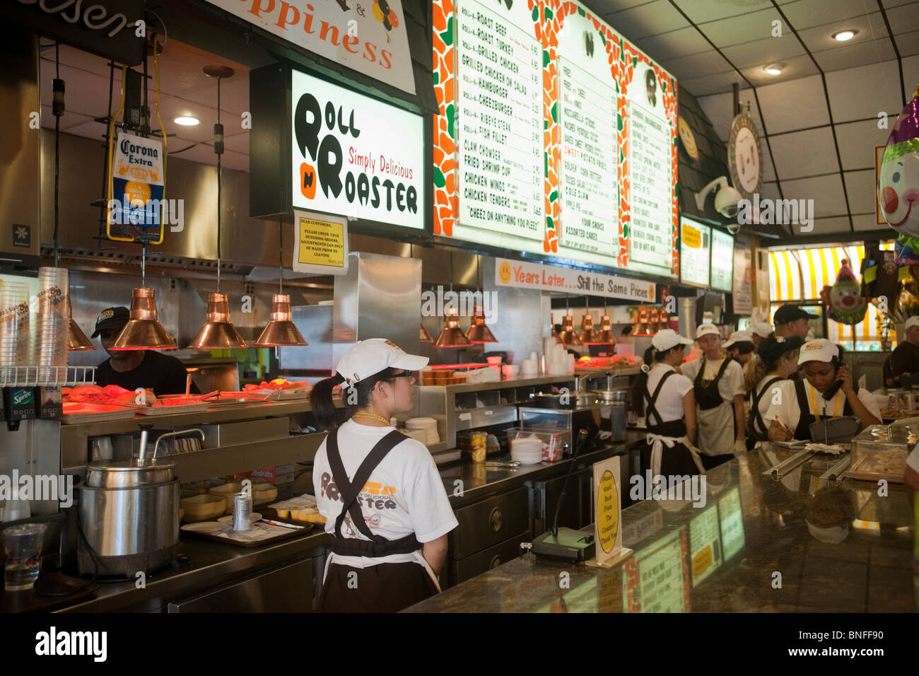 The RollNRoaster fast food restaurant in the Sheepshead Bay neighborhood of Brooklyn in New