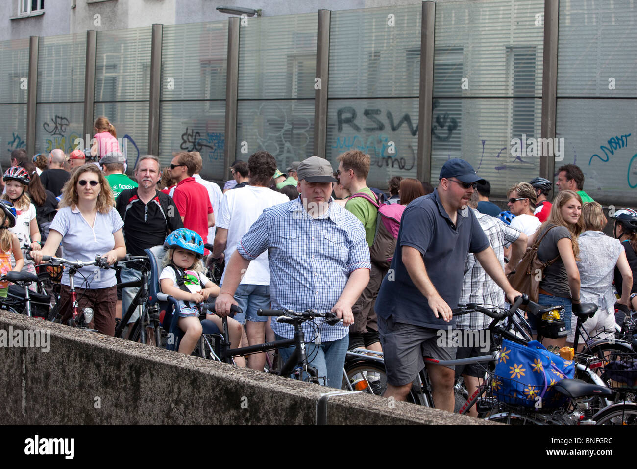 Still Leben Festival on closed A40 motorway in Ruhr Area, Germany Stock Photo