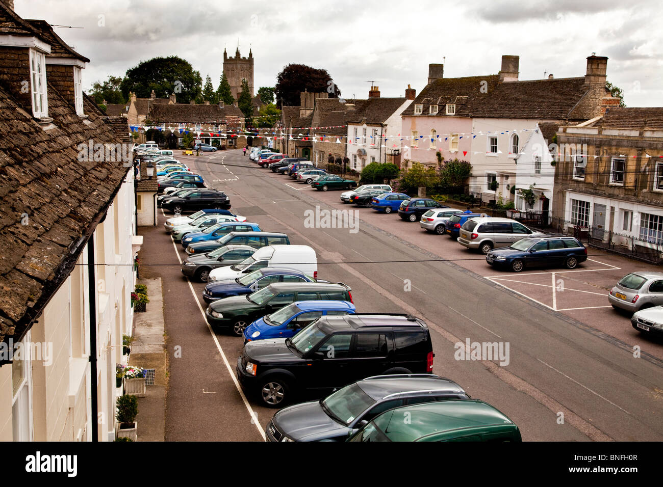 View over the High Street in the Cotswold village of Sherston