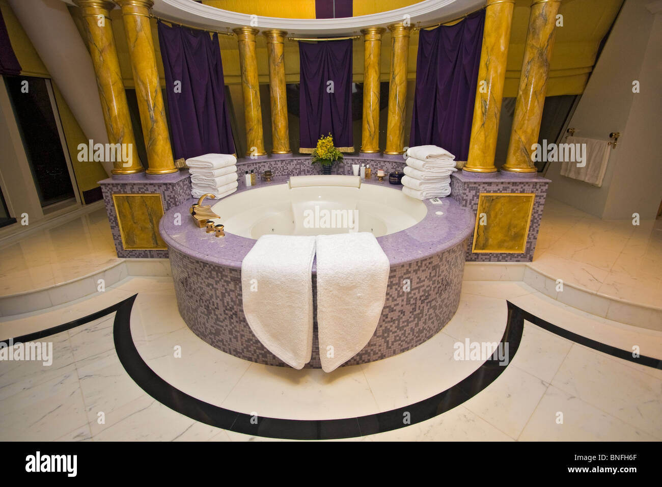 Luxurious bathroom (washroom) in suite of Burj Al Arab hotel in Dubai