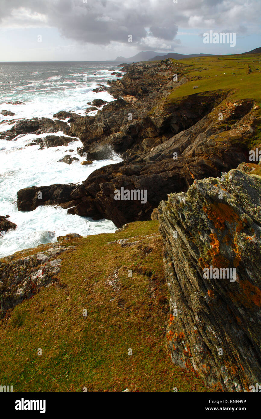The Atlantic coast drive,Achill Island,Co Mayo,Western Ireland,Eire. Stock Photo