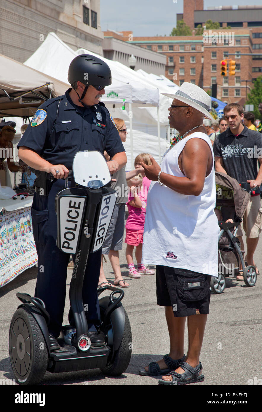 Police Officer Patrols on a Segway Stock Photo