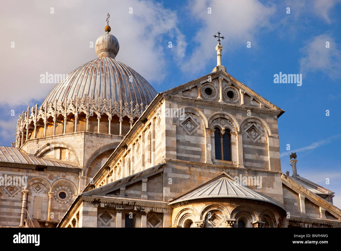 The Duomo - Santa Maria Assunta at the Leaning Tower in Pisa, Tuscany Italy Stock Photo
