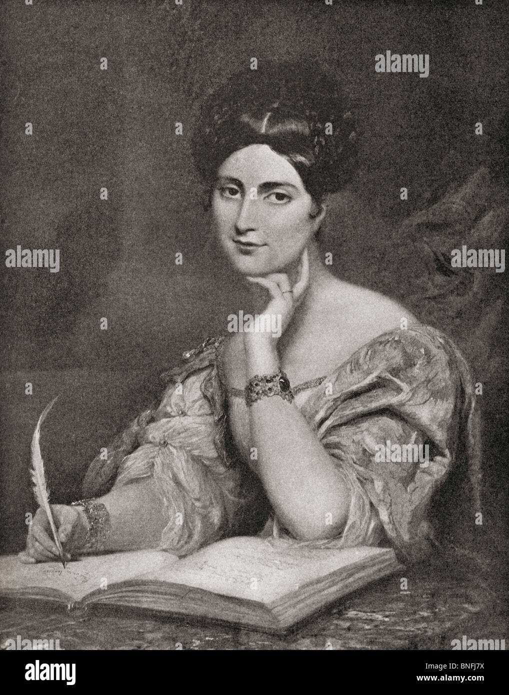 Caroline Elizabeth Sarah Norton, née Sheridan, The Honourable Mrs Caroline Norton, 1808 - 1877. English author and reformer. Stock Photo
