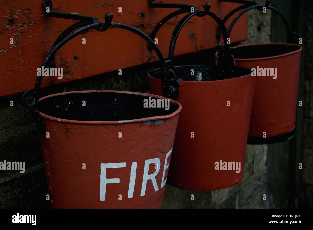Steam railway fire buckets hanging hires stock photography and images