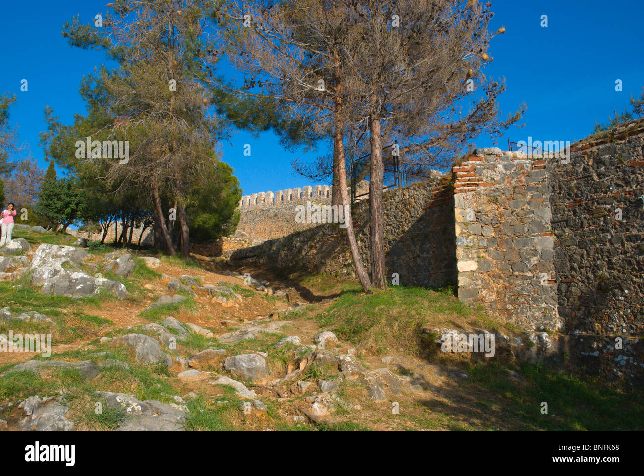 Kale the hilltop castle in Alanya Mediterranian coast Turkey Asia Stock Photo