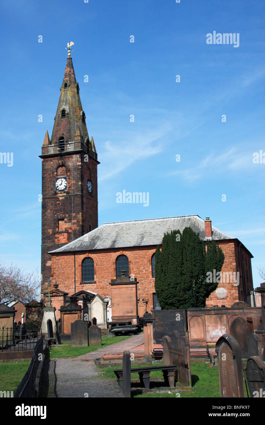 St. Michael's Church in Dumfries, Scotland. Robert Burns is buried in the churchyard. Stock Photo