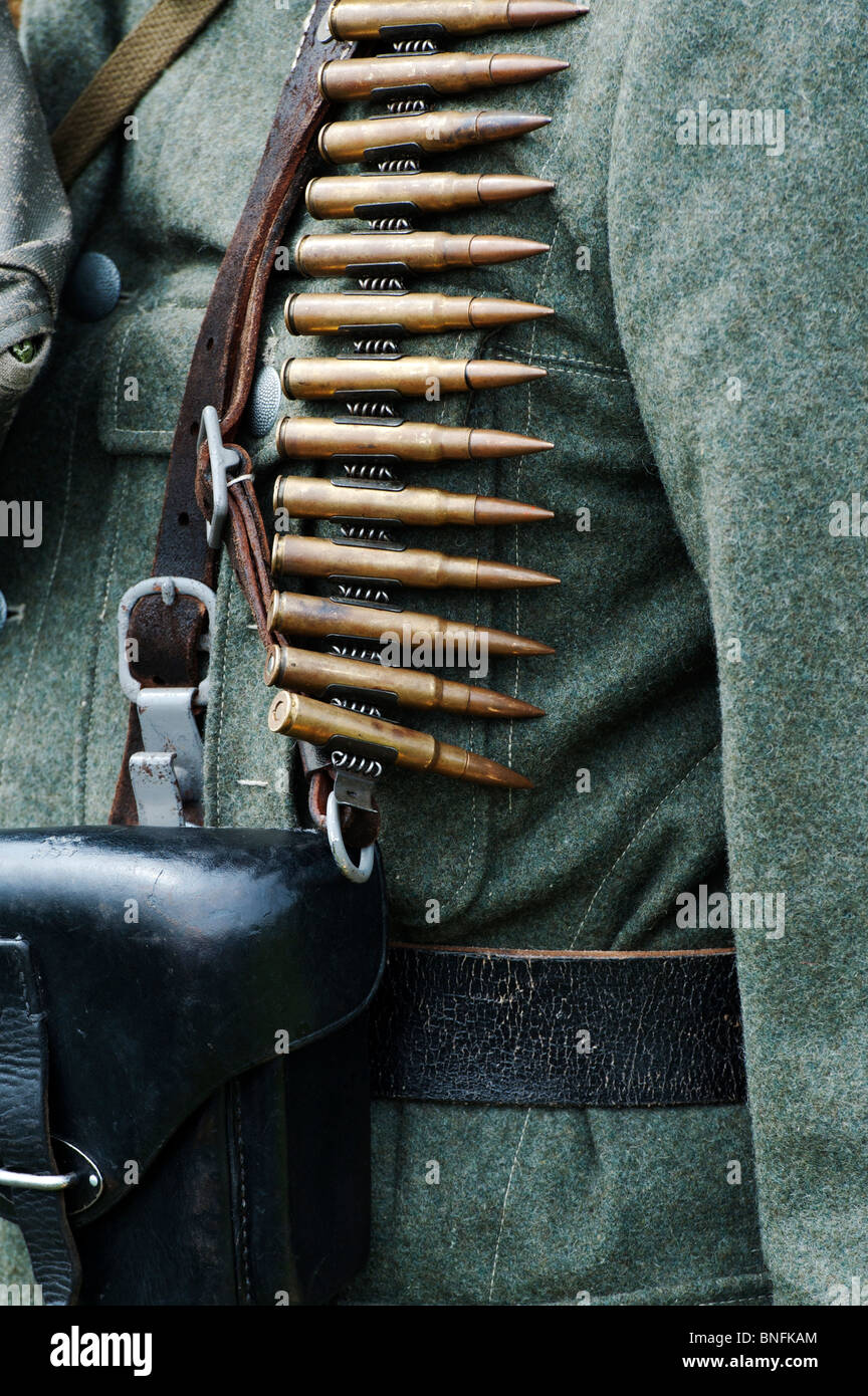 WW2 German army soldiers uniform and bullet belt Stock Photo