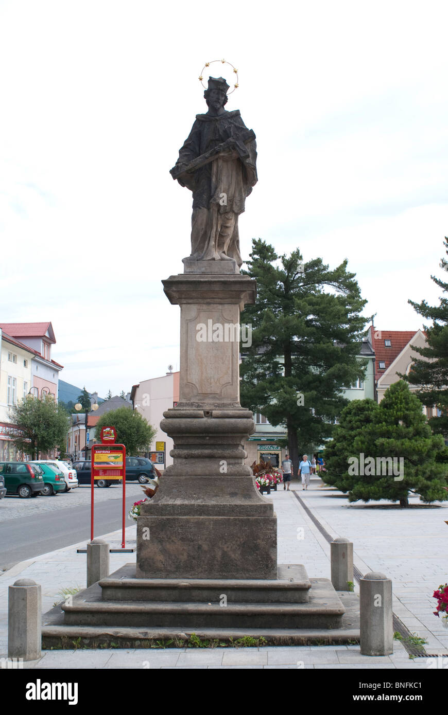 Statue in town square, Roznov, Czech Republic Stock Photo Alamy