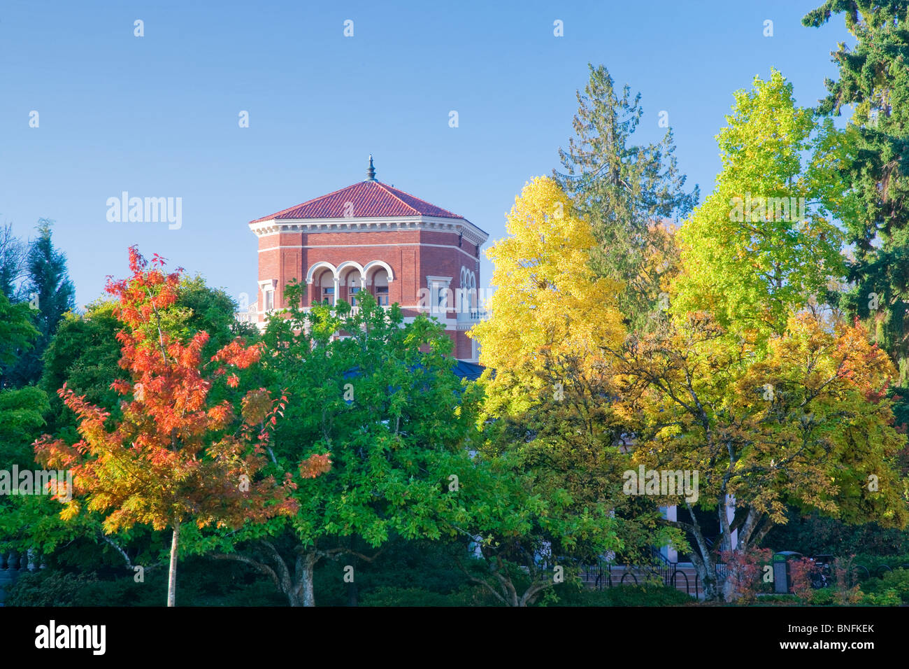 Weatherford Residential College building with fall color. Oregon State