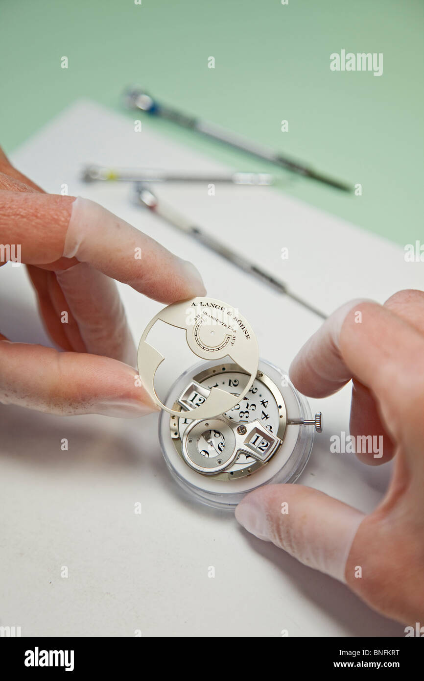 Lange und Soehne GmbH: manufacture for precious watches in Glashuette, Germany Stock Photo