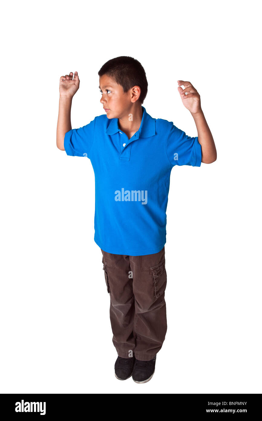 Hispanic boy 8-10 years old standing. POV United States MR  © Myrleen Pearson Stock Photo