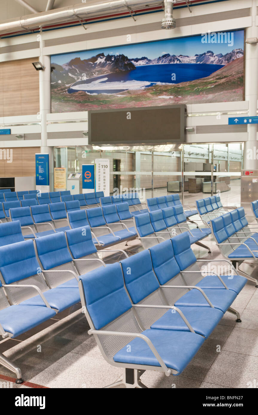 Inside deserted Dorasan Station, furthest north railway station in