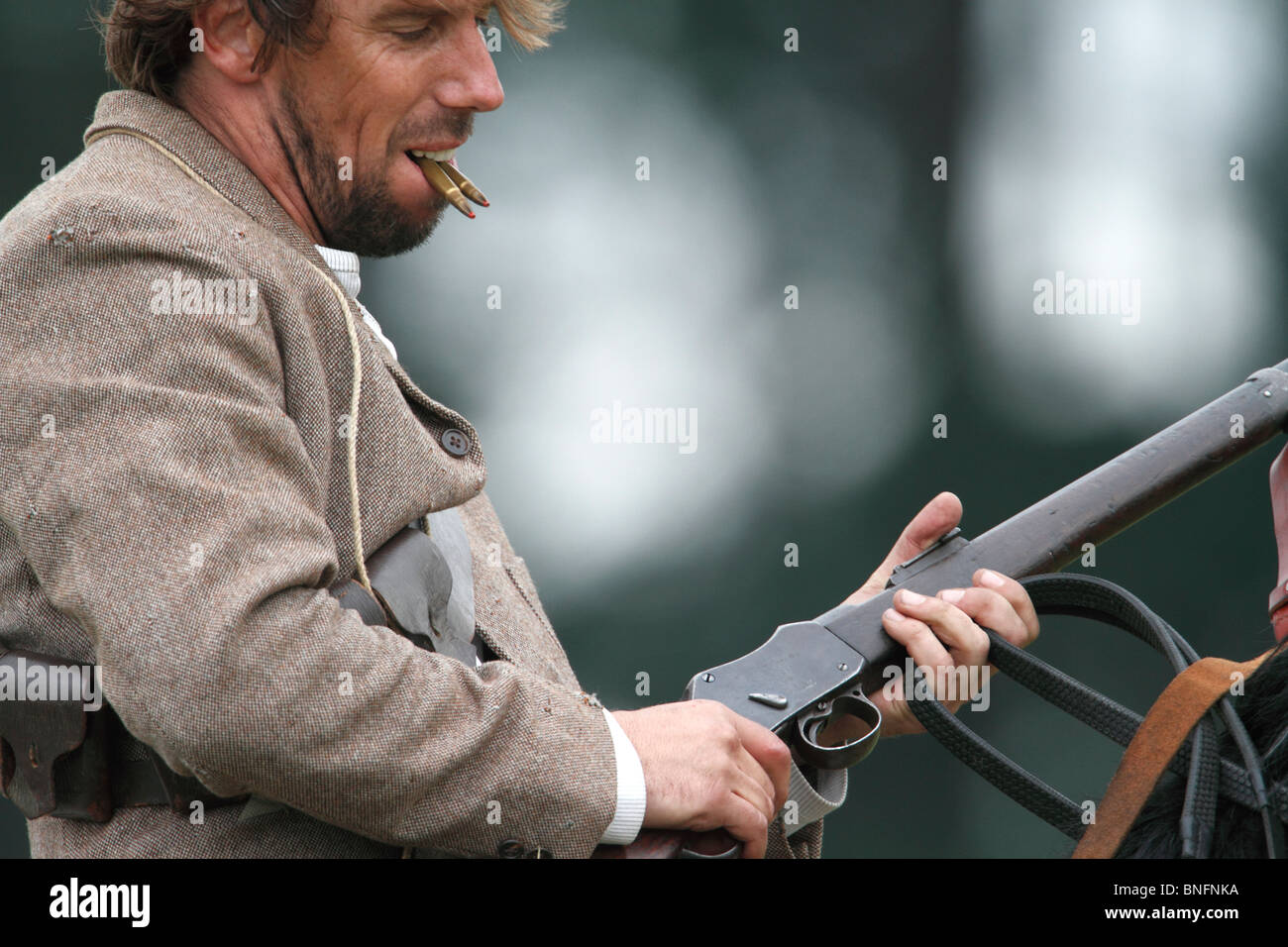 Boer mounted trooper from the Boer war campaign 1899 1901with a