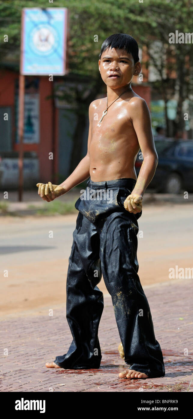 Street fighter in Siem Reap, Cambodia Stock Photo