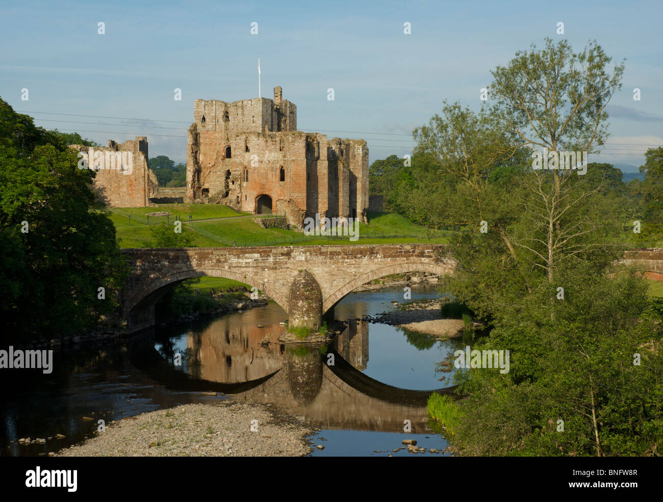 Brougham Castle and bridge over River Eamont, near Penrith, Cumbria