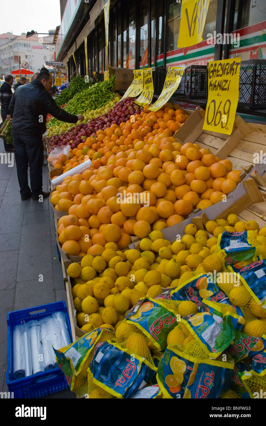 Supermarket fresh produce section Ulus district Ankara central Anatolia