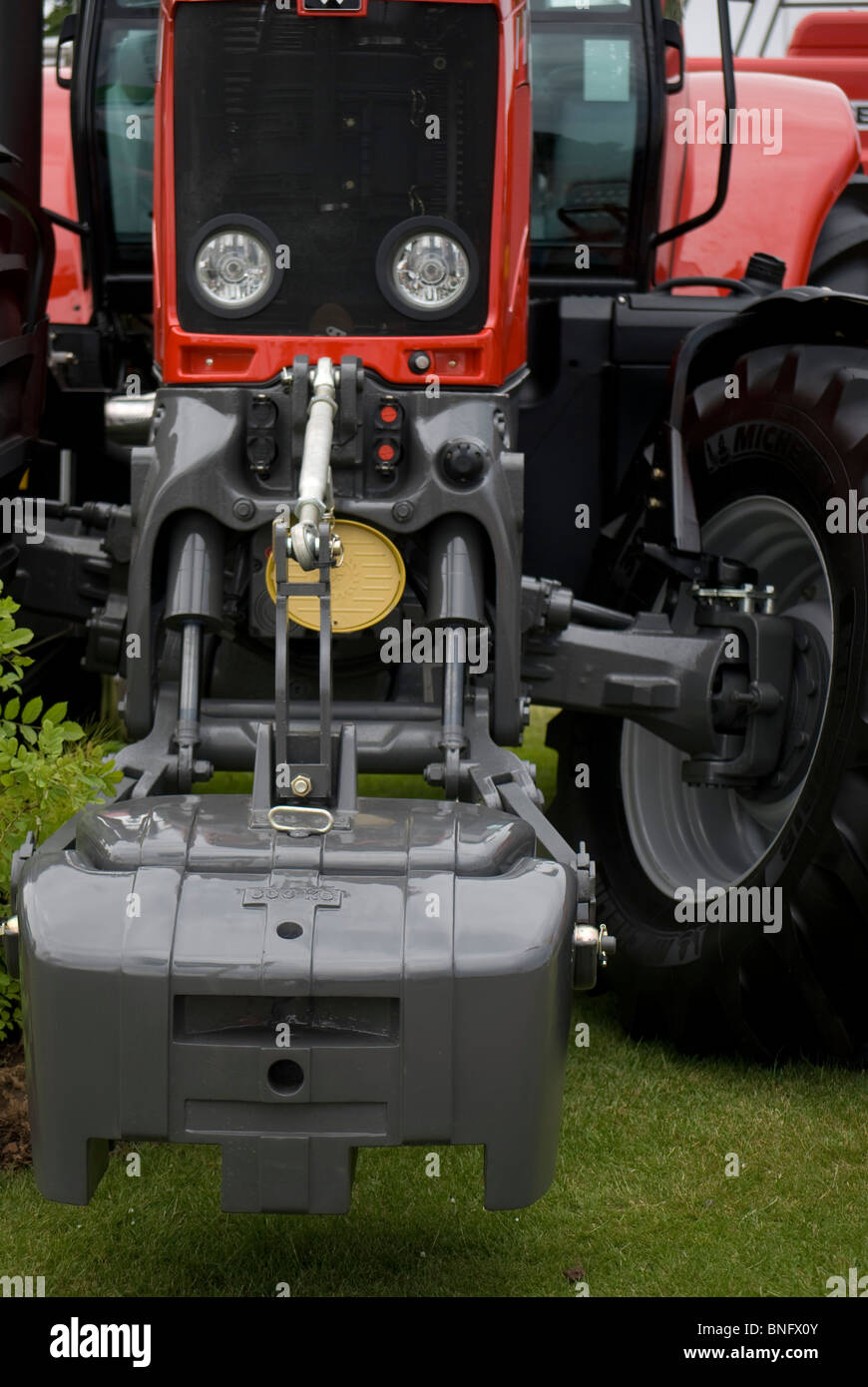 Heavy front weight on an agricultural tractor Stock Photo Alamy