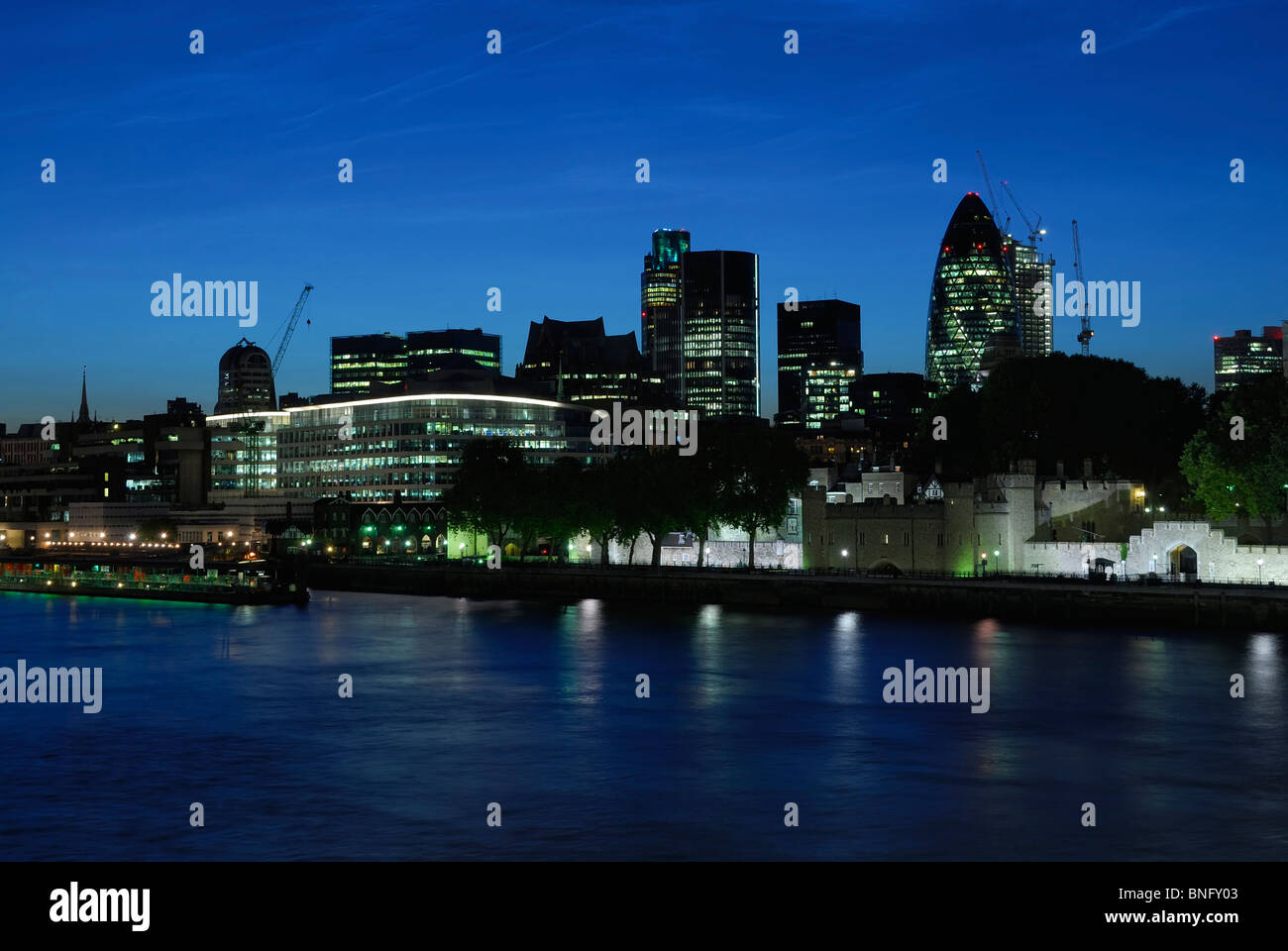 City of London UK at dusk Stock Photo