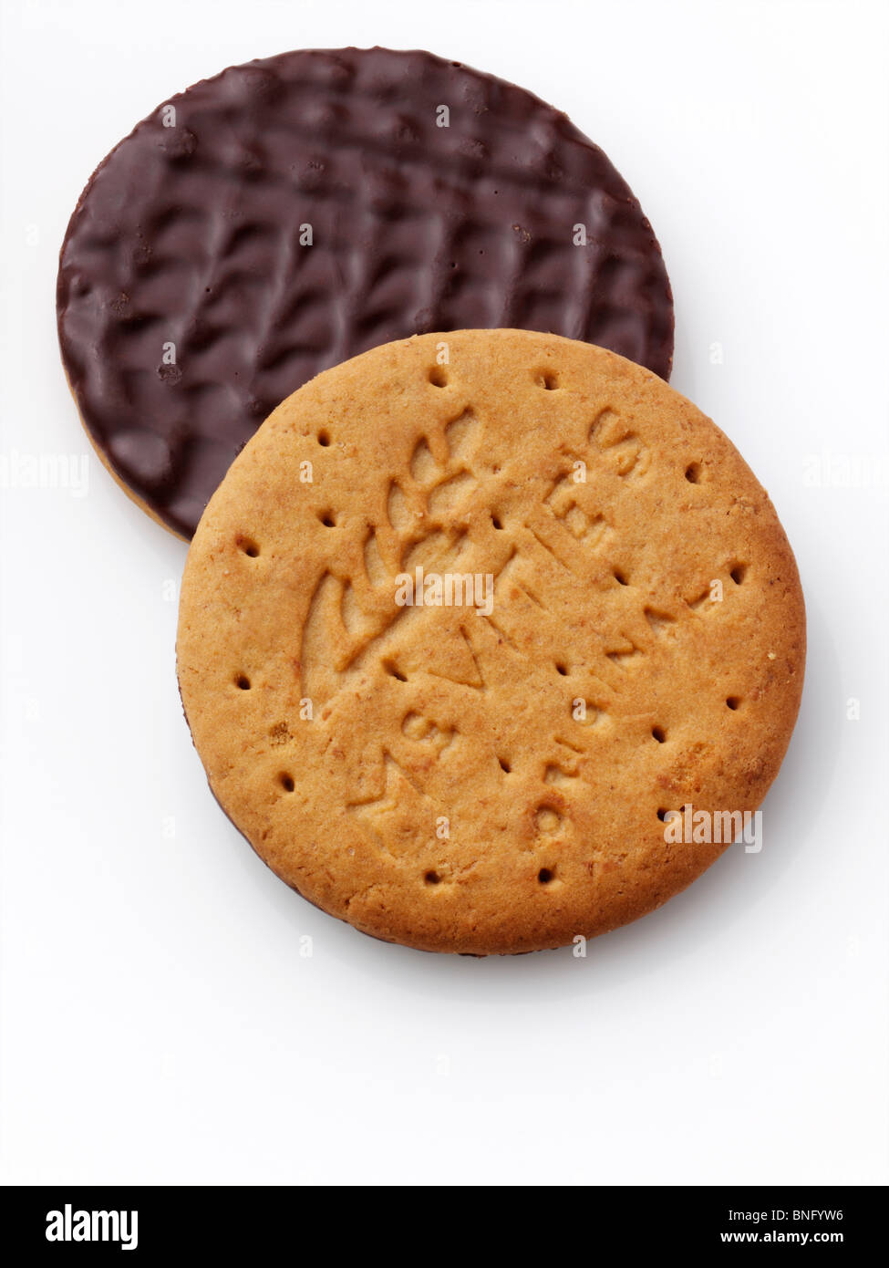 Two chocolate digestive biscuits hires stock photography and images