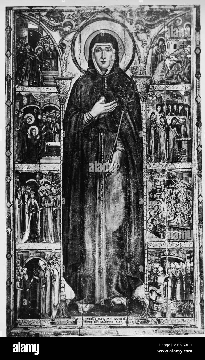 St. Clare and Her Life Story by Cimabue Cenni di Pepe, print, circa 1240-circa 1302 Stock Photo