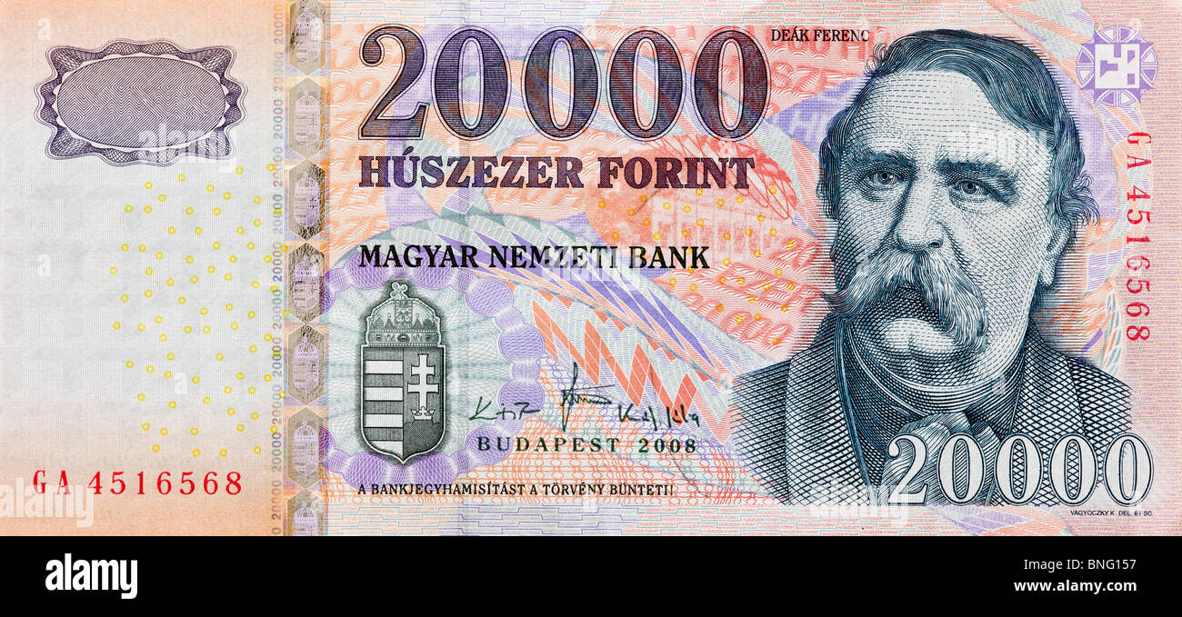 Front Side Of A Hungarian 20000 Forint Banknote Stock Photo Alamy