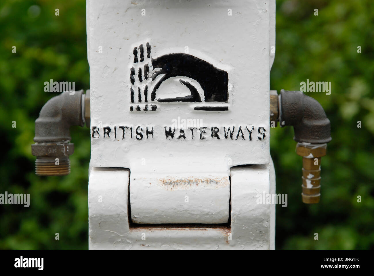 British Waterways logo on a waterpoint at Foxton, Leics Stock Photo