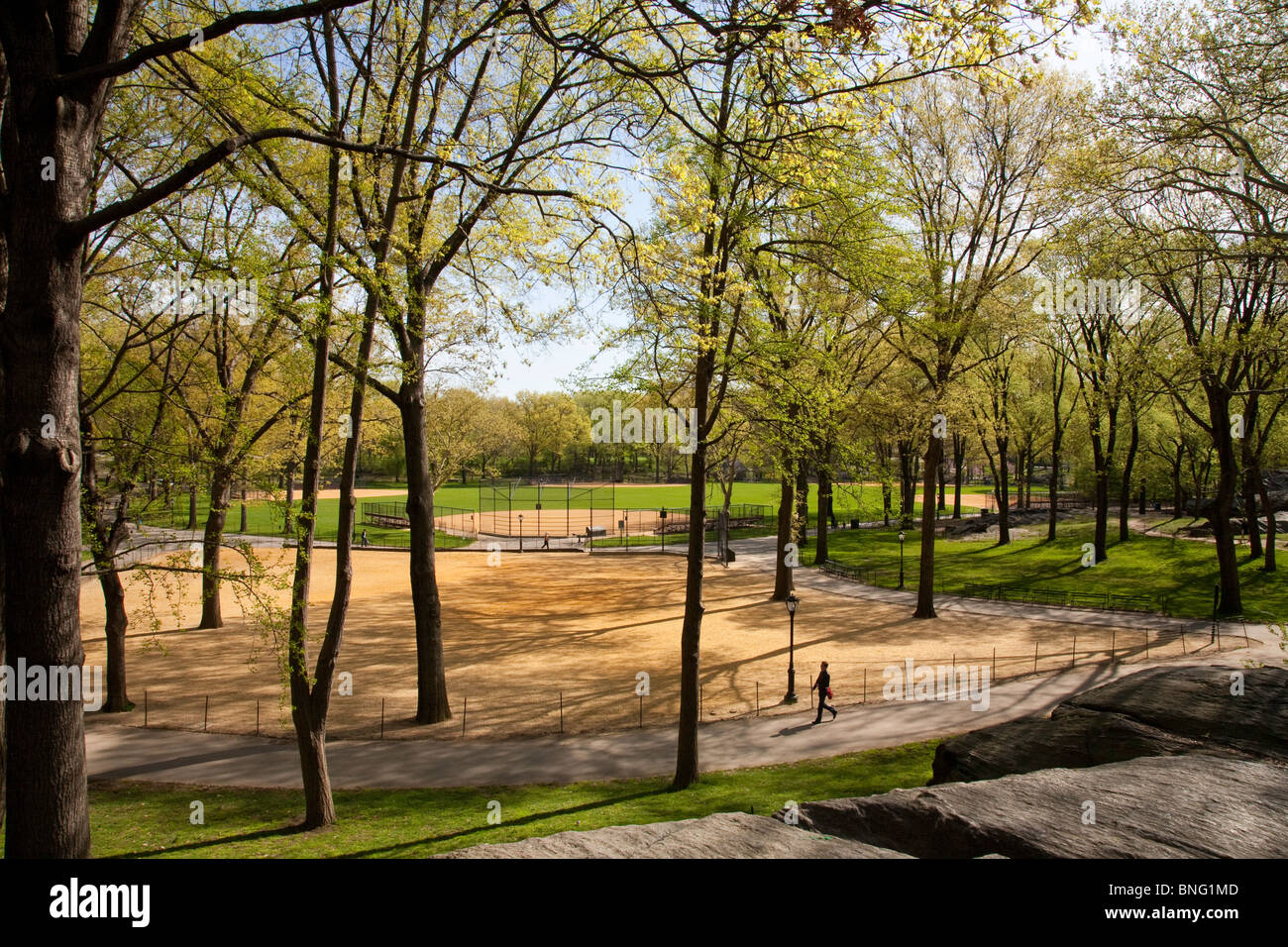 Heckscher Ballfields, Central Park, NYC Stock Photo