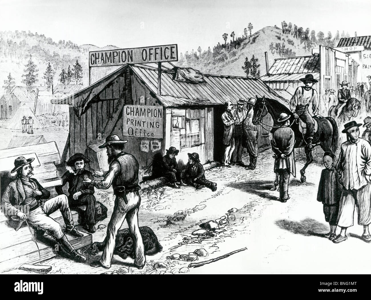 When The West Was Really Wild, Deadwood City, Dakota, 1877 Stock Photo